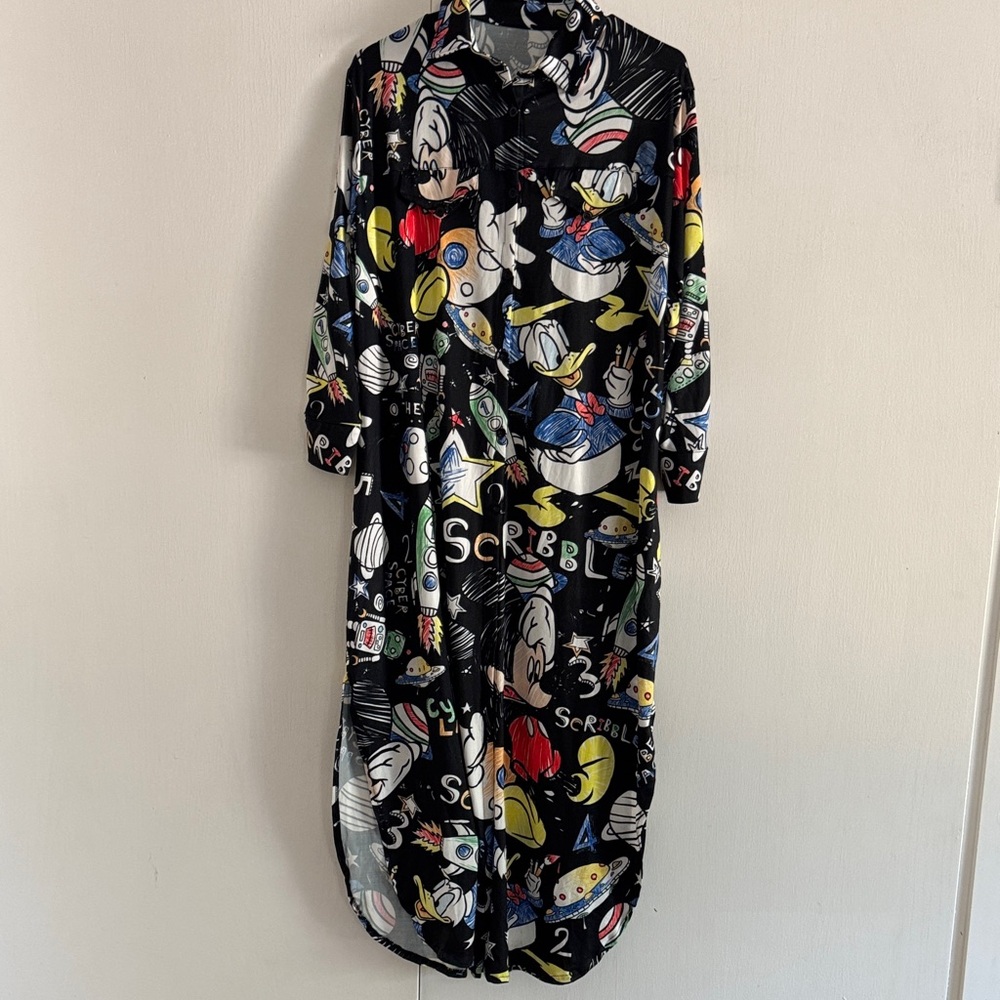 Disney Character Print Long Shirt Dress